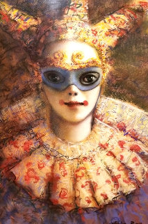 Renaissance Clown 2005 40x32 Huge Original Painting - Juan Angel Castillo Bertho Renaissance Clown 2005 40x32 Huge Original Painting - Juan Angel Castillo Bertho