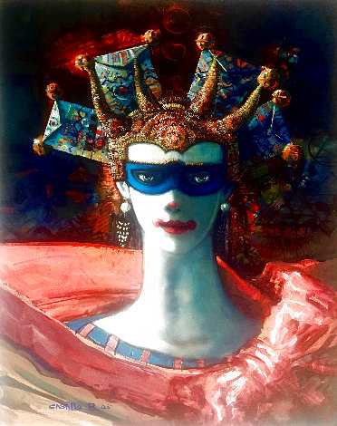 Untitled Masquerade 50x40 - Huge Original Painting - Juan Angel Castillo Bertho