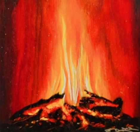 Oak Burn 2023 12x12 Original Painting - Matt Beyrer