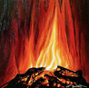 Oak Burn 2023 25x25 - Oil on Wood Original Painting by Matt Beyrer - 0 Oak Burn 2023 25x25 - Oil on Wood Original Painting by Matt Beyrer - 0