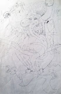 Original Ed Big Daddy Roth Drawing- Rat Fink For Miro! 1998 Drawing - Big Daddy Ed Roth Original Ed Big Daddy Roth Drawing- Rat Fink For Miro! 1998 Drawing - Big Daddy Ed Roth