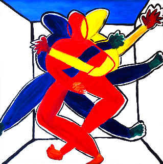 Three in a White Room 2019 48x48 Original Painting - Frances Bildner Three in a White Room 2019 48x48 Original Painting - Frances Bildner