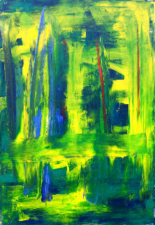 Green Note 2020 32x24 Original Painting - Frances Bildner