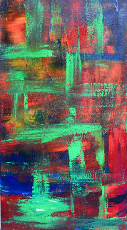 Distances in Green 2020 52x26 Huge Original Painting - Frances Bildner Distances in Green 2020 52x26 Huge Original Painting - Frances Bildner