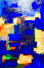Blue and Gold 2022 60x39 Huge Original Painting by Frances Bildner - 0