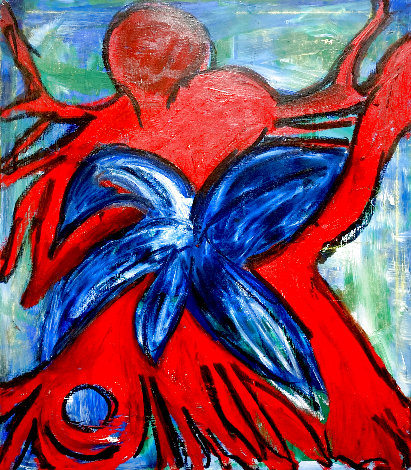 Blue Angel 2020 36x30 in Original Painting - Frances Bildner