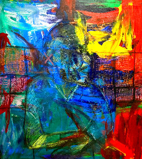 Sitting Man 2020 52x46  Original Painting - Frances Bildner