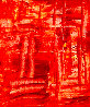 Shutters Series: Red 2022 24x22 Original Painting by Frances Bildner - 0