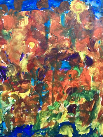 Cornucopia 2023 68x43 Acrylic on Canvas - Huge Mural Size Original Painting - Frances Bildner