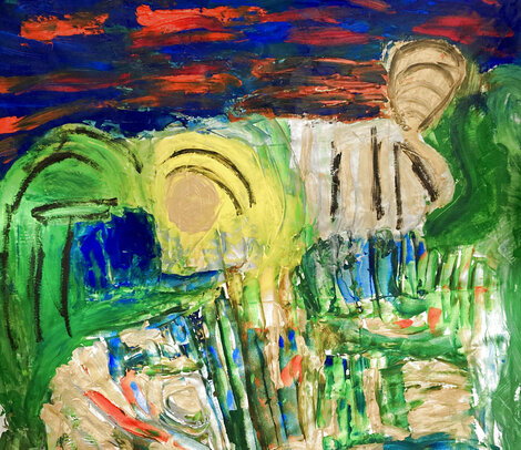 Memories 2024 55x67 Acrylic on Canvas - Huge Mural Size Original Painting - Frances Bildner