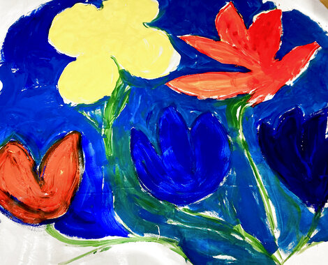 Lightness of Spring 2024 64x67 Acrylic on Canvas - Huge Mural Size Original Painting - Frances Bildner