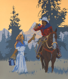 Cowboy Coffee PP 1991 Limited Edition Print - Bill Schenck Cowboy Coffee PP 1991 Limited Edition Print - Bill Schenck