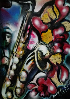 Jazz Love 1992 30x24 Original Painting - Billy Dee Williams Jazz Love 1992 30x24 Original Painting - Billy Dee Williams