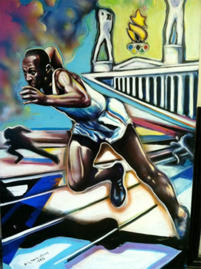 Untitled (Jesse Owens Centennial Olympic Games) 72x60 Huge  Original Painting by Billy Dee Williams