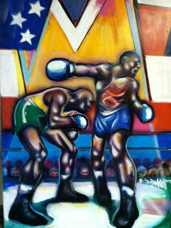 Untitled Boxer - Centennial Olympic Games 1996 72x60 - Mural Size Original Painting - Billy Dee Williams