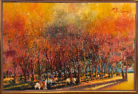 Breaking Through an Autumn Grove 1986 60x92 Original Painting by Earl Biss - 1 Breaking Through an Autumn Grove 1986 60x92 Original Painting by Earl Biss - 1
