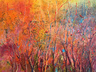 Breaking Through an Autumn Grove 1986 60x92 Original Painting by Earl Biss - 3 Breaking Through an Autumn Grove 1986 60x92 Original Painting by Earl Biss - 3