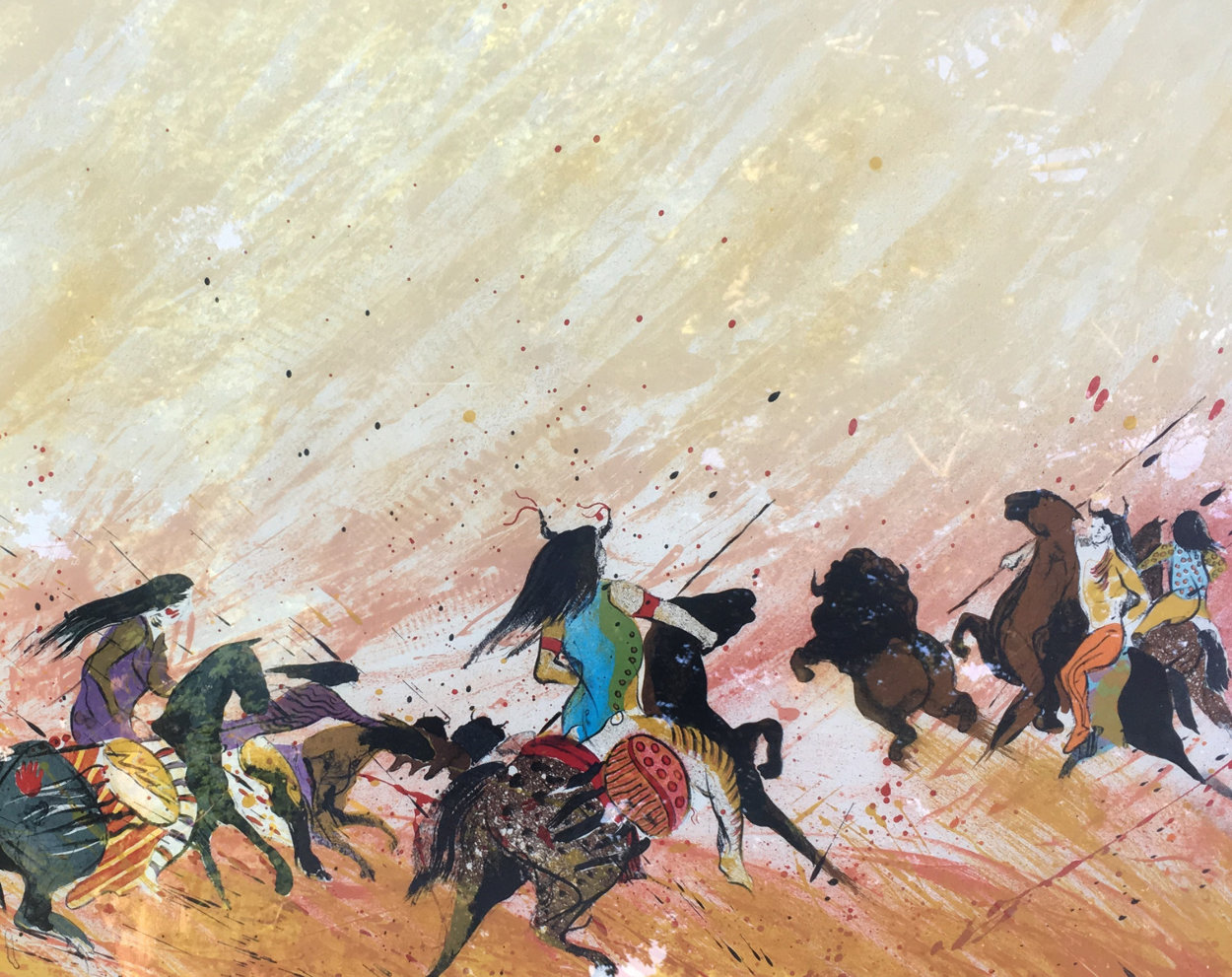 Buffalo Hunt 1980 Limited Edition Print by Earl Biss Buffalo Hunt 1980 Limited Edition Print by Earl Biss