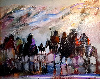 Reflections of Ancestral Warriors 30x39 1991 Original Painting by Earl Biss - 0 Reflections of Ancestral Warriors 30x39 1991 Original Painting by Earl Biss - 0