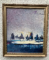 Chief And Friends Reflecting on Winter 1986 28x24 Original Painting by Earl Biss - 9 Chief And Friends Reflecting on Winter 1986 28x24 Original Painting by Earl Biss - 9