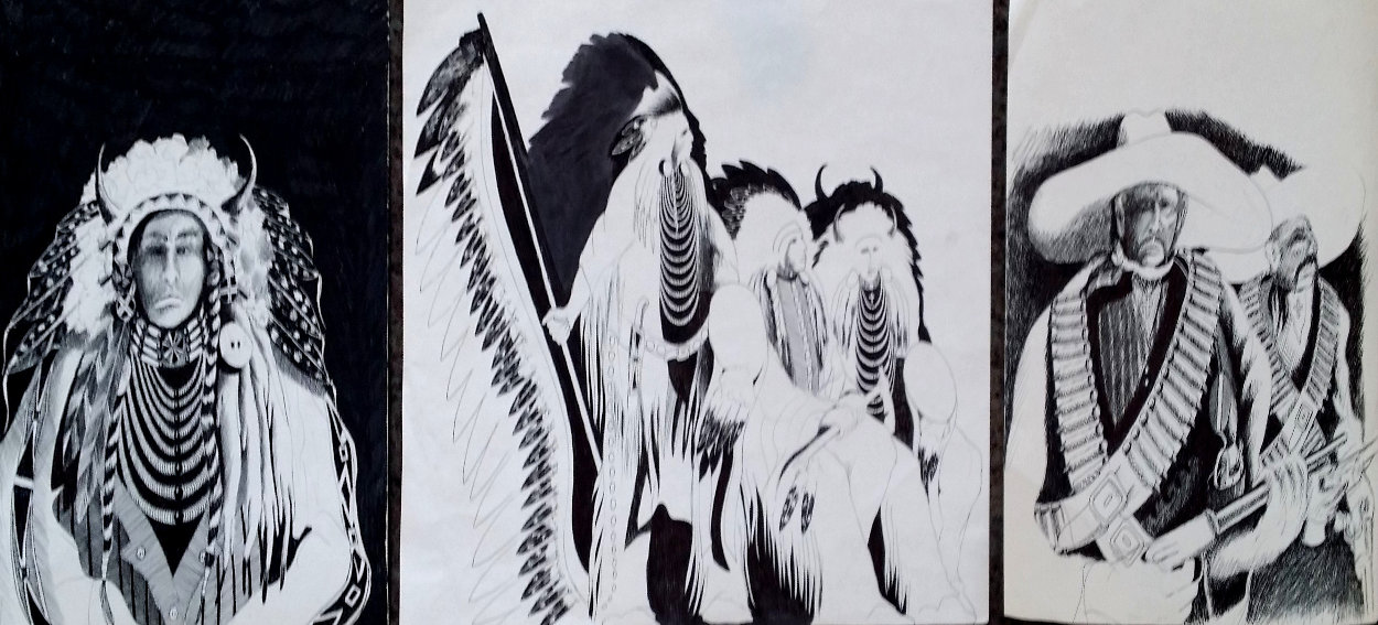 Untitled Set of 3 Drawings- 2 at 14 x 11 inches & 1 at 14 x 17 Inches Drawing by Earl Biss Untitled Set of 3 Drawings- 2 at 14 x 11 inches & 1 at 14 x 17 Inches Drawing by Earl Biss