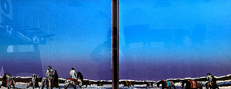 Horse Thieves At Dusk Diptych 1985 Limited Edition Print - Earl Biss