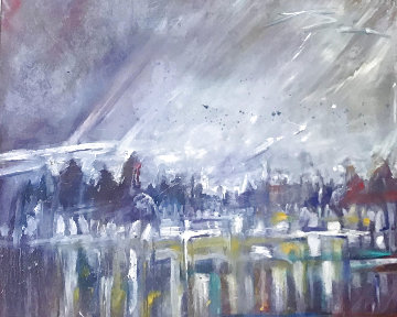 Visions of the Fog in the Morning 1985 42x62 Super Huge Original Painting - Earl Biss Visions of the Fog in the Morning 1985 42x62 Super Huge Original Painting - Earl Biss