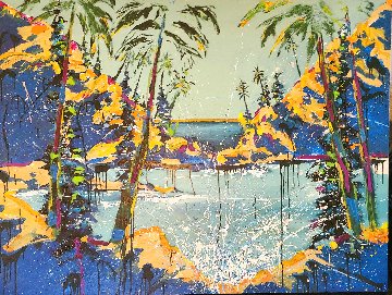 Paradise In My Mind - Oil on Canvas 48x60 1981 Original Painting - Earl Biss