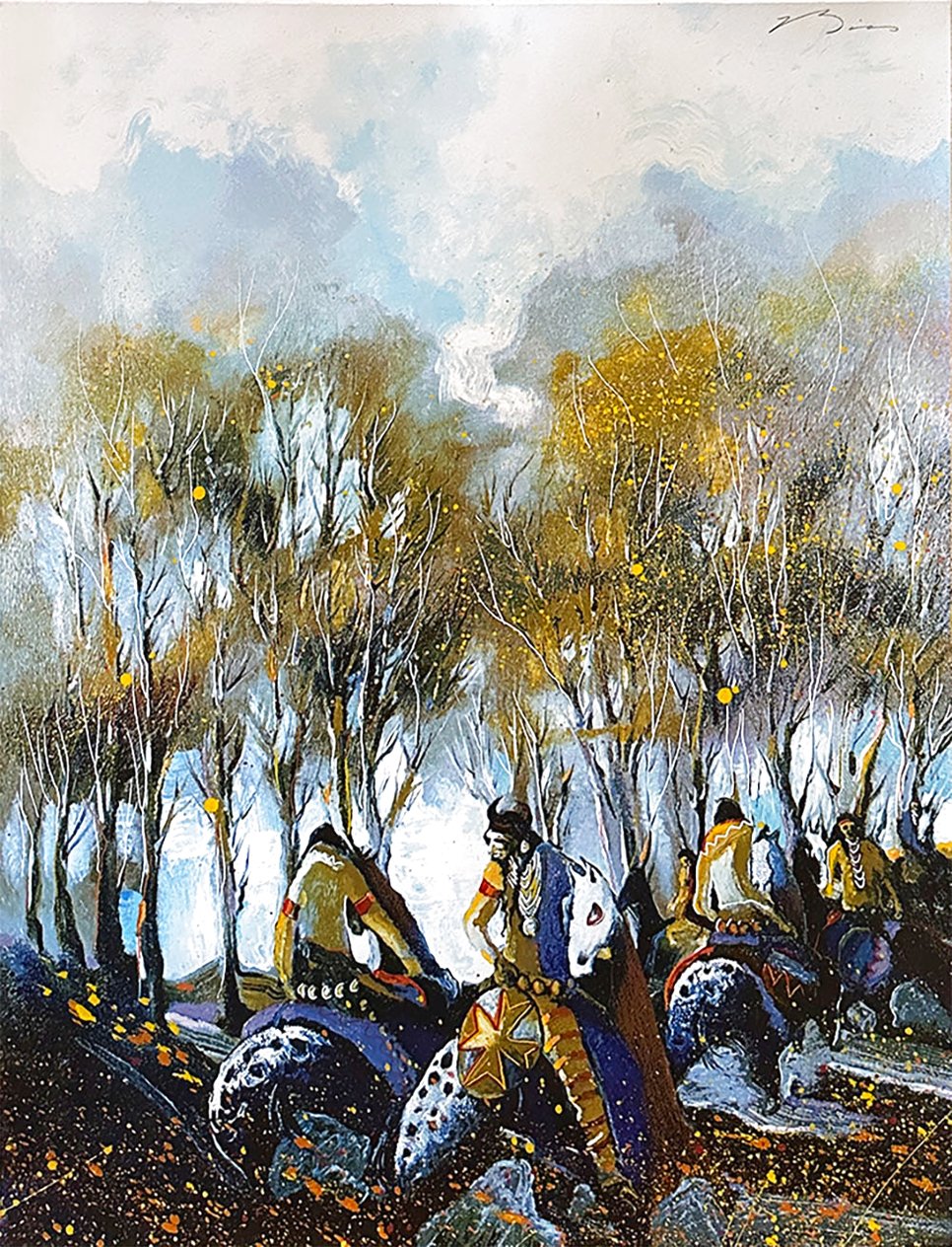 Riders Return 1984 Limited Edition Serigraph by Earl Biss For Sale on