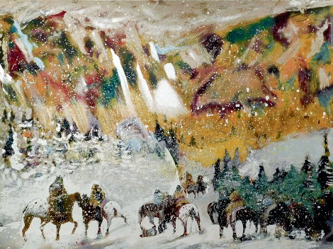 Autumn Storm on the Crazy Woman Mountains 1995 - Huge Limited Edition Print - Earl Biss