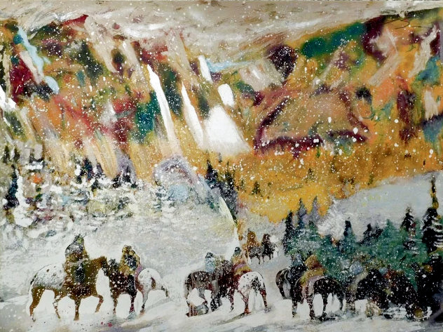 Autumn Storm on the Crazy Woman Mountains 1995 - Huge Limited Edition Print by Earl Biss