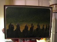 North American Indians in the Process of Vanishing 1971 19x28 Original Painting by Earl Biss - 2 North American Indians in the Process of Vanishing 1971 19x28 Original Painting by Earl Biss - 2