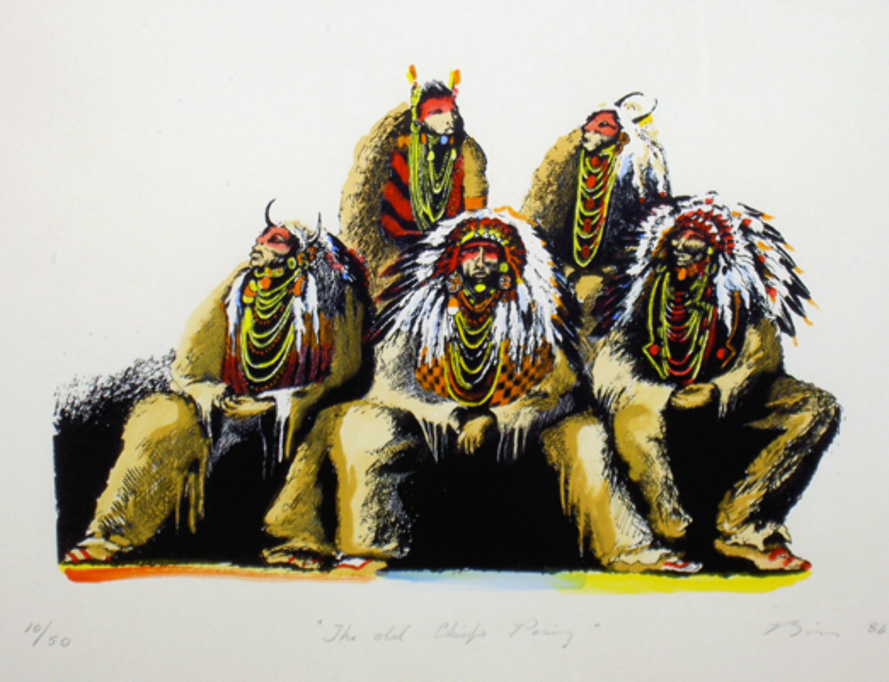 Old Chiefs Posing 1986 Limited Edition Print by Earl Biss Old Chiefs Posing 1986 Limited Edition Print by Earl Biss