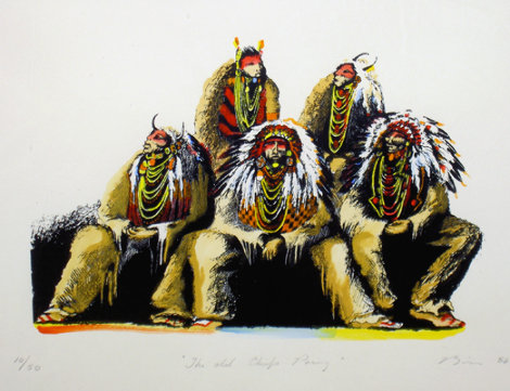 Old Chiefs Posing 1986 Limited Edition Print - Earl Biss