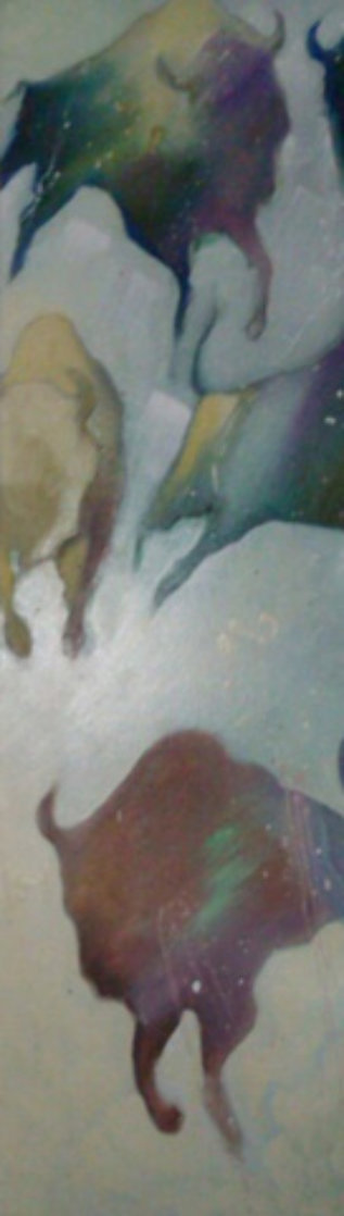 Buffalo Sky 1986 48x12 Original Painting by Earl Biss Buffalo Sky 1986 48x12 Original Painting by Earl Biss