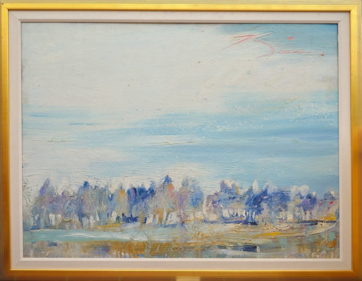 Riders on the Bank 44x56 Original Painting by Earl Biss Riders on the Bank 44x56 Original Painting by Earl Biss