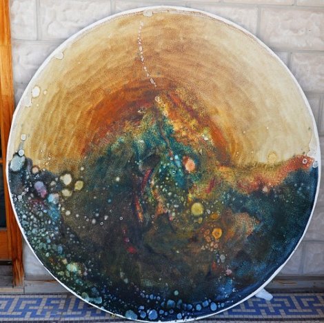 Earth Shield 48 in round Original Painting - Earl Biss