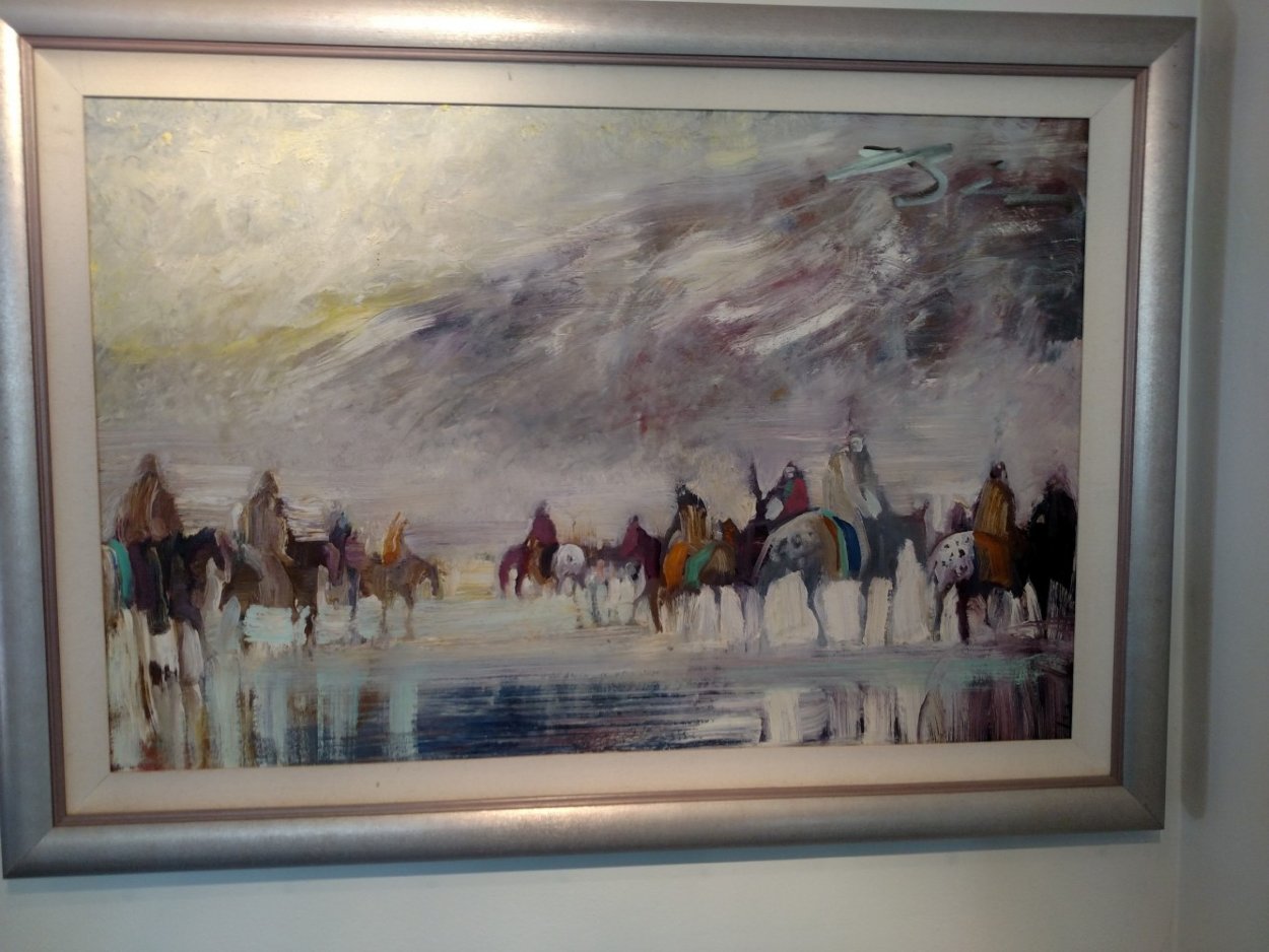 Riders on the Plain 1995 42x30 Original Painting by Earl Biss Riders on the Plain 1995 42x30 Original Painting by Earl Biss