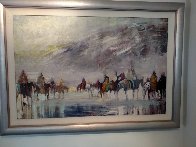 Riders on the Plain 1995 42x30 Original Painting by Earl Biss - 0 Riders on the Plain 1995 42x30 Original Painting by Earl Biss - 0