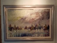 Riders on the Plain 1995 42x30 Original Painting by Earl Biss - 4 Riders on the Plain 1995 42x30 Original Painting by Earl Biss - 4