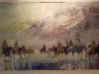 Riders on the Plain 1995 42x30 Original Painting by Earl Biss - 5 Riders on the Plain 1995 42x30 Original Painting by Earl Biss - 5