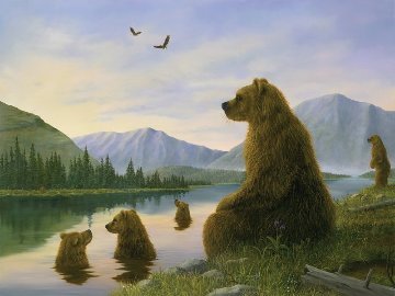 Bathers At Dusk 2007 Limited Edition Print - Robert Bissell