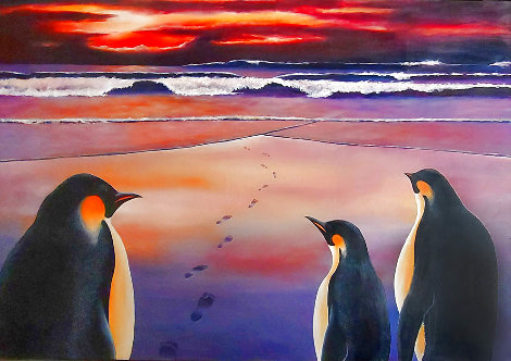 Emperors At the Dawn 1997 32x47 Huge Original Painting - Robert Bissell