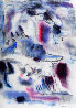Transcendental Abstract in Blue 1940 32x26 Works on Paper (not prints) by Emil Bisttram - 1