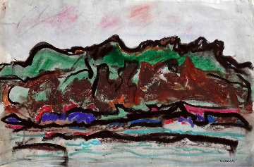Taos Landscape 21x27 Works on Paper (not prints) - Emil Bisttram Taos Landscape 21x27 Works on Paper (not prints) - Emil Bisttram
