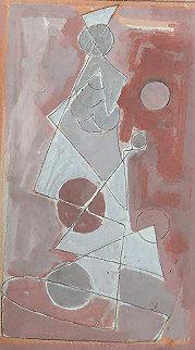 Untitled Abstraction 1941 16x10 Original Painting - Emil Bisttram Untitled Abstraction 1941 16x10 Original Painting - Emil Bisttram