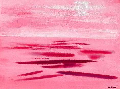 Transcendental Landscape in Pink 1940 15x19 Works on Paper (not prints) - Emil Bisttram
