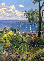 Harbor At Harbor Springs 1992 40x30 Original Painting by Pierre Bittar - 0 Harbor At Harbor Springs 1992 40x30 Original Painting by Pierre Bittar - 0