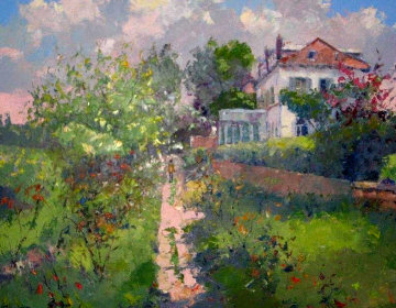 Paysage Printainer a Bourgival 28x35 Original Painting - Pierre Bittar Paysage Printainer a Bourgival 28x35 Original Painting - Pierre Bittar