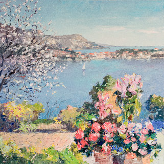 Spring in the French Riviera 39x39 Super Huge Original Painting - Pierre Bittar Spring in the French Riviera 39x39 Super Huge Original Painting - Pierre Bittar